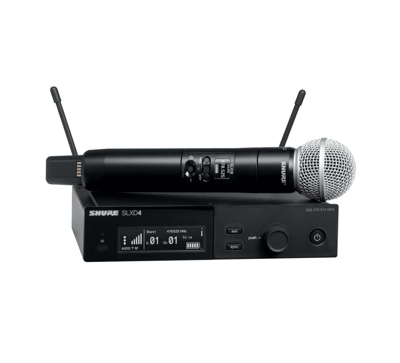 舒尔SHURE  SLXD24/SM58 配备SM58手持式发射机的无线系统