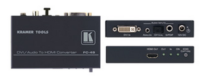 克莱默 Kramer FC-49 DVI & 音频到HDMI 格式转换器 & 音频嵌入器