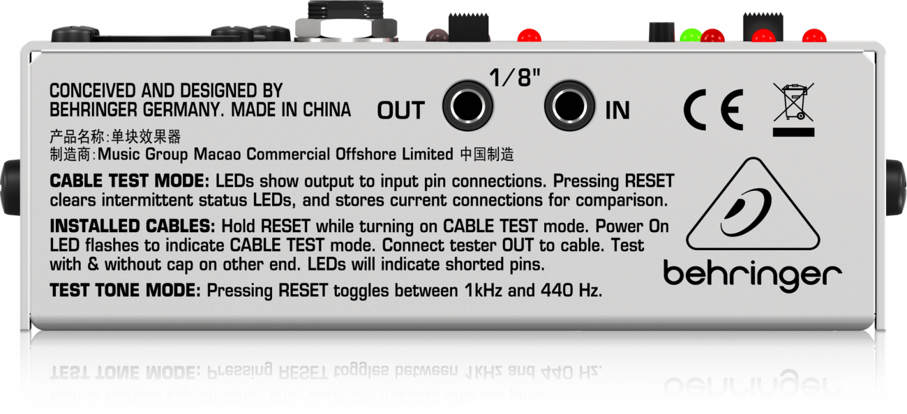 百灵达 BEHRINGER CT100 电缆测试仪