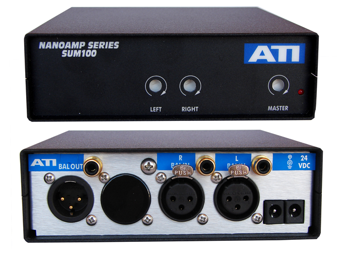 ATI  SUM100-RCA  2通道，1通道XLR和RCA的加法放大器
