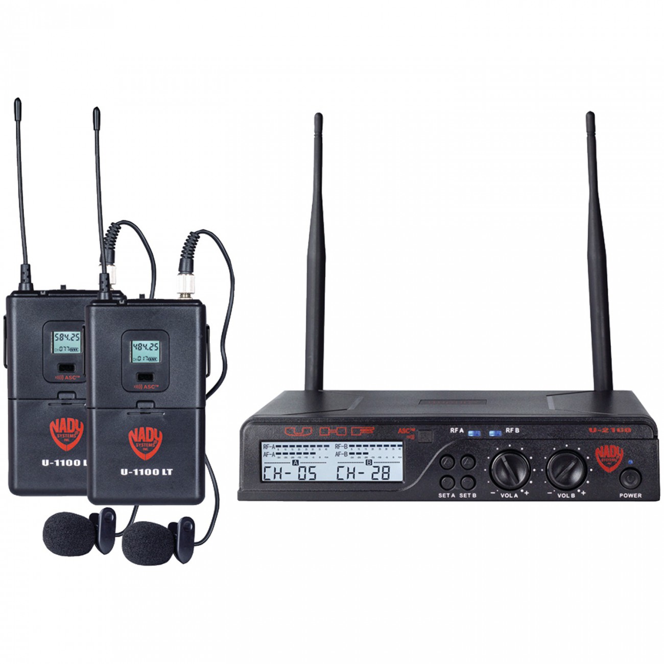 NADY U-2100 LT/O 双通道无线领夹系统（全向微型领夹话筒）