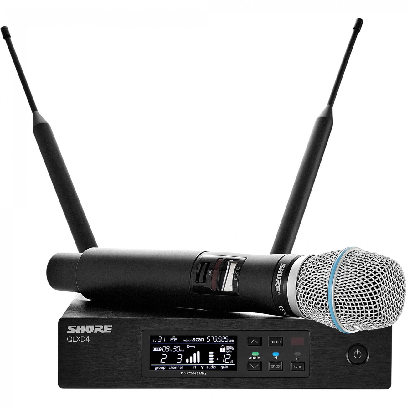 舒尔SHURE QLXD24/BETA87A 一拖一数字无线手持话筒（电容）