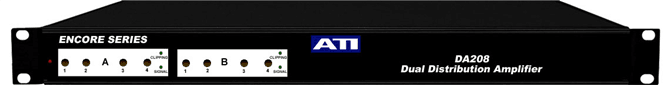 ATI     DA208S  双1x4模拟音频分配放大器