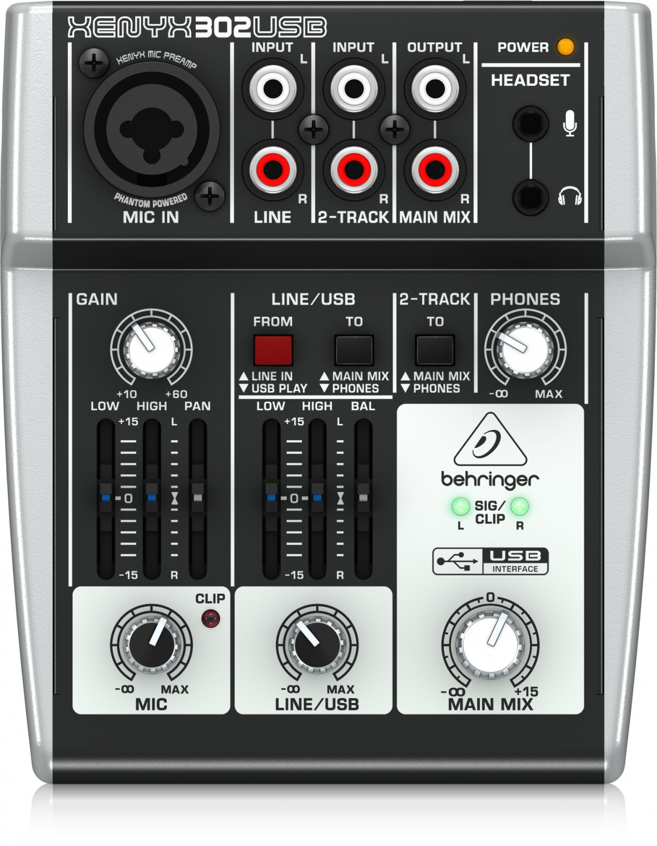 百灵达 BEHRINGER XENYX 302USB5 声道音频调音台具有USB