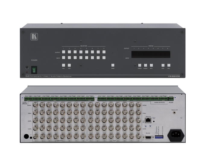 克莱默 Kramer VS-88HCB 多格式视频, 数字音频S/PDIF & 平衡立体声音频矩阵切换器