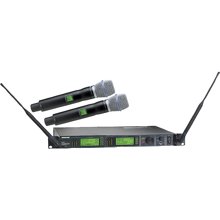 舒尔 SHURE UR24D+/BETA87 一拖二无线手持话筒