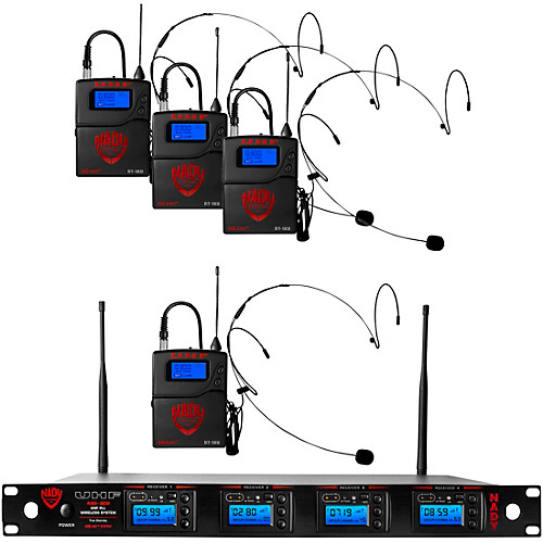 NADY 4W-1KU HM-10 四通道真分集无线头戴系统（全向微型头戴话筒）