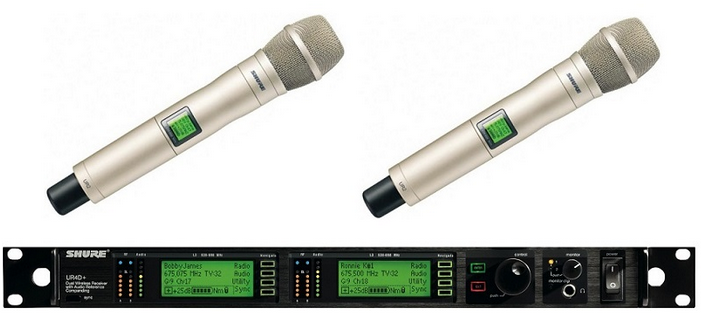 舒尔 SHURE UR24D+/KSM9/SL   一拖二无线手持话筒